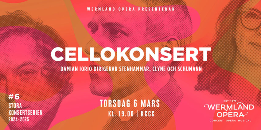 Cellokonsert – Damian Iorio dirigerar Stenhammar, Clyne och Schumann